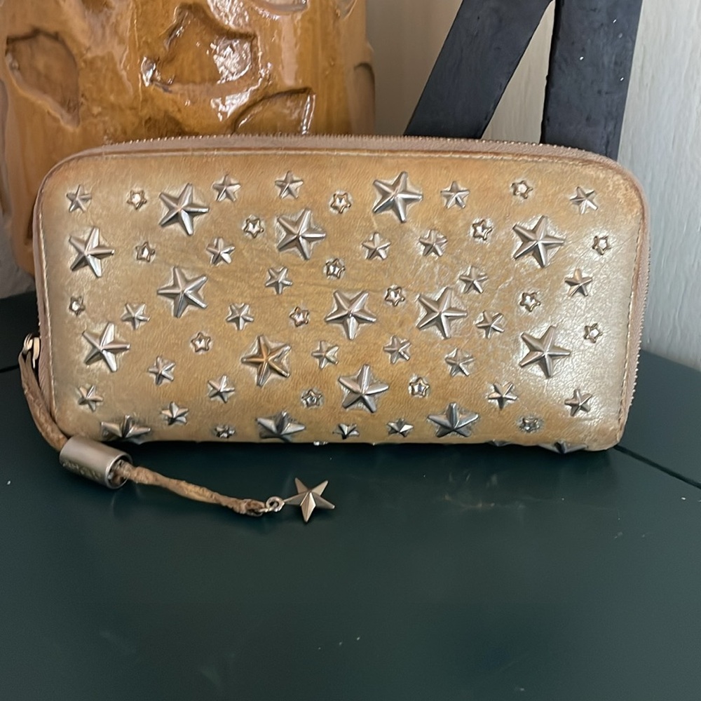 Gold Star-Studded Jimmy Choo Women's Wallet